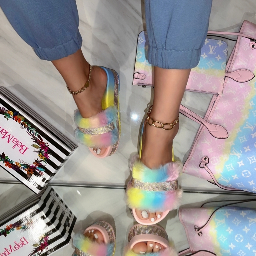 Just In 💓FUR SLIDES - MULTI - Picture 5 of 5